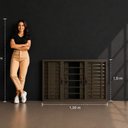 Ver imagem 3 de Janela Veneziana 6 Folhas com Grade Alumínio 150x100cm Bronze Vitrolar