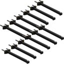 Ver imagem 1 de 12 Suportes Refletor Base Reta Braço 20 Cm 12 Cjts - Preto