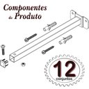Ver imagem 5 de 12 Suportes Refletor Base Reta Braço 20 Cm 12 Cjts - Preto