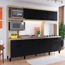 Ver imagem 1 de Cozinha Compacta Completa Renata 245cm Balcão Pia Mdp Patina Preto - Clicklar