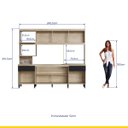 Ver imagem 4 de Cozinha Compacta Completa Renata 245cm Balcão Pia Mdp Patina Preto - Clicklar