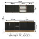 Ver imagem 4 de Armário de Cozinha Completa 240cm Rustic/Preto Lux Madesa 05