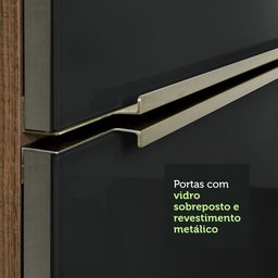 Armário de Cozinha Completa 240cm Rustic/Preto Lux Madesa 05 - 8