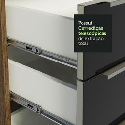 Armário de Cozinha Completa 240cm Rustic/Preto Lux Madesa 05 - 7