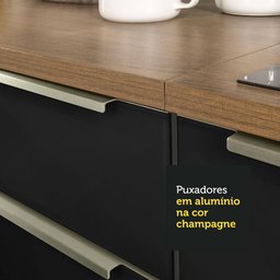 Armário de Cozinha Completa 240cm Rustic/Preto Lux Madesa 05 - 9