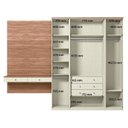 Ver imagem 4 de Guarda Roupa com Espelho 4 Portas e Penteadeira 100% MDF Fancy Marrom/Areia
