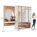 Ver imagem 3 de Guarda Roupa com Espelho 4 Portas e Penteadeira 100% MDF Fancy Marrom/Areia