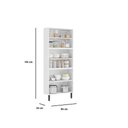 Ver imagem 2 de Paneleiro Armário Alto 195 Cm Organizador 6 Portas 6 Prateleiras Cozinha Modulada Itatiaia Branco