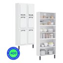 Ver imagem 3 de Paneleiro Armário Alto 195 Cm Organizador 6 Portas 6 Prateleiras Cozinha Modulada Itatiaia Branco
