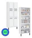 Ver imagem 3 de Paneleiro Armário Alto 195 Cm Organizador 6 Portas 6 Prateleiras Cozinha Modulada Itatiaia Branco