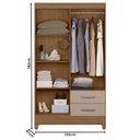 Ver imagem 2 de Guarda Roupa Solteiro Chile 4 Portas Carvalho Fendi - Moval