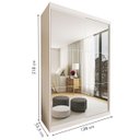 Ver imagem 3 de Guarda-roupa Solteiro 2 Porta de Correr e 6 Espelhos Lila - Branco