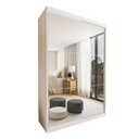 Ver imagem 2 de Guarda-roupa Solteiro 2 Porta de Correr e 6 Espelhos Lila - Branco