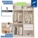 Ver imagem 4 de Guarda-roupa Solteiro 2 Porta de Correr e 6 Espelhos Lila - Branco