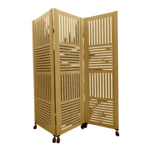 Biombo Divisor Ambiente Rj 03 Folhas C/ 06 Rodízios