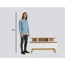 Ver imagem 4 de Rack para TV até 50 Polegadas 2 Portas 2 Prateleiras Pés em Madeira Maciça Rubi