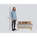 Ver imagem 4 de Rack para TV até 50 Polegadas 2 Portas 2 Prateleiras Pés em Madeira Maciça Rubi