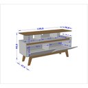 Ver imagem 3 de Rack para TV até 50 Polegadas 2 Portas 2 Prateleiras Pés em Madeira Maciça Rubi