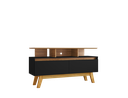 Ver imagem 6 de Rack para TV até 50 Polegadas MDF 120cm Pés em Madeira Maciça 2 Portas 2 Prateleiras Rubi Preto