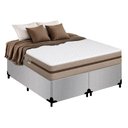 Ver imagem 1 de Cama Box King Bipartido Suede + Colchão Molas Ensacadas Royal Sleep Bioclassic 193cm - Suporta At