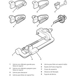 Espiralizador De Frutas/Legumes Para Stand Mixer Kitchenaid - 7