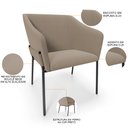 Ver imagem 4 de Kit 3 Cadeiras para Sala de Jantar Estar Living Olívia L02 Bouclê Bege - Lyam Decor