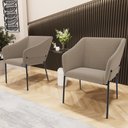 Ver imagem 2 de Kit 3 Cadeiras para Sala de Jantar Estar Living Olívia L02 Bouclê Bege - Lyam Decor
