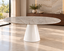 Ver imagem 2 de Mesa de Jantar Oval 190x110cm em MDF Pietra Bronze