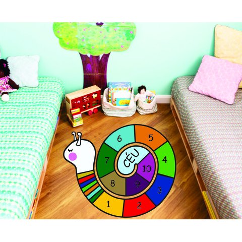 Adesivo Didático Amarelinha Caracol Escola Espaço Kids 1,50