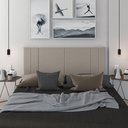 Ver imagem 2 de Cabeceira Para Cama Casal Tulipa 1,40 Estofada Suede Areia - Rede Móveis