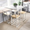 Ver imagem 1 de Conjunto Mesa Pinus 4 Cadeiras Pequena Tampo branco Industrial White
