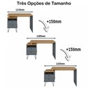 Ver imagem 6 de Escrivaninha Mesa Escritório com Regulagem Estilo Plus 2 Gavetas 143,5cm Olmo e Grafito Cinza Artany