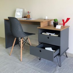 Escrivaninha com Regulagem Estilo Industrial 2 Gavetas Plus - 21