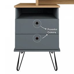 Escrivaninha com Regulagem Estilo Industrial 2 Gavetas Plus - 12