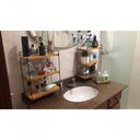 Ver imagem 2 de Prateleira Madeira Ferro 3 Andares Preto Sala Cozinha