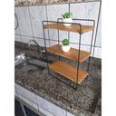 Ver imagem 4 de Prateleira Madeira Ferro 3 Andares Preto Sala Cozinha