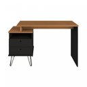 Ver mais imagens de Escrivaninha Mesa Escritório com Regulagem Estilo Plus 2 Gavetas 143,5cm Freijó e Preto Artany