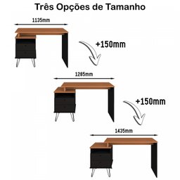 Escrivaninha com Regulagem Estilo Industrial 2 Gavetas Plus - 6
