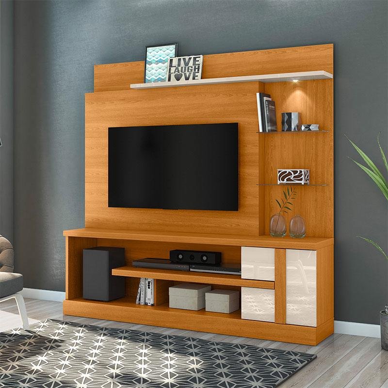Estante Home Theater Alan com Aparador e Mesa de Centro Frizz Cinamomo Off White - Madetec - 7