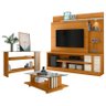 Estante Home Theater Alan com Aparador e Mesa de Centro Frizz Cinamomo Off White - Madetec - 1