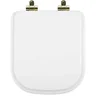 Assento Sanitário Poliéster Soft Close Piano Branco para Vaso Deca com Ferragem Dourada - 1