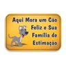 Tapete Decorativo Emborrachado Amarelo Aqui Mora um Cão Feliz e Sua Família - 60x40 cm - 2