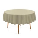 Ver imagem 1 de Toalha de Mesa Redonda em Tecido Linho Rafia Bege Marfim