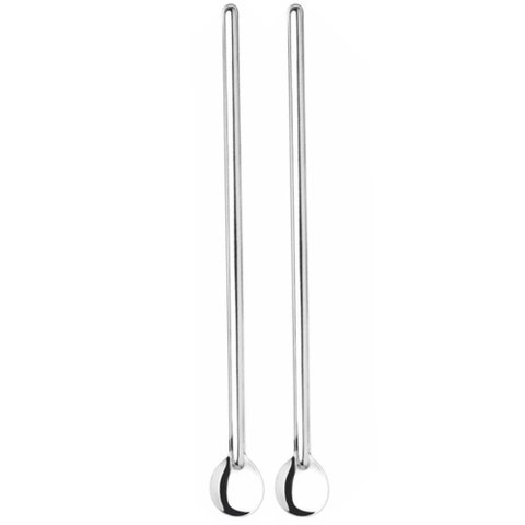 2 Colheres Bailarina Inox para Drinks Gin Coquetel Suco Longa Barman 30cm Mexer Simonaggio