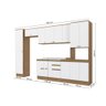 Cozinha Modulada Celeste Kappesberg 100% Mdf Nogueira/branco 360cm - 4