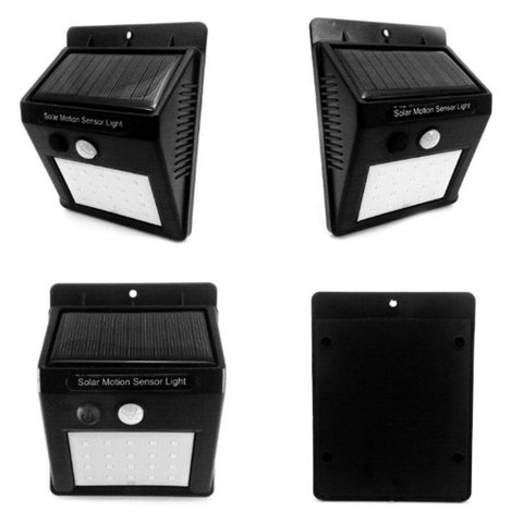 Luminária Externa Luz Parede Led Energia Solar Iluminação Sensor Presença Q-2206