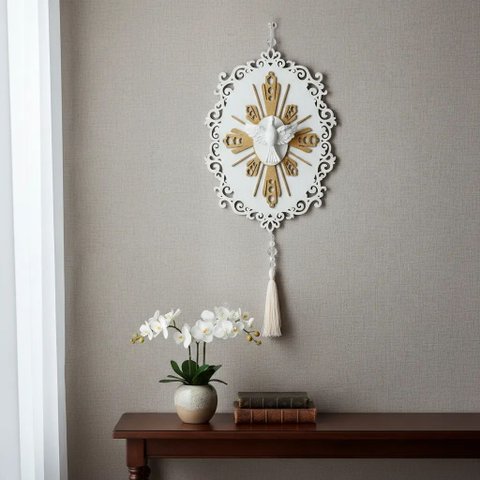 Enfeite de Porta Divino Espirito Santo Presente Religioso Decoração Católica Fé Jesus 27cm