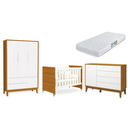 Ver imagem 2 de Quarto de Bebê Berço Evolution + Guarda Roupa 3 Portas + Cômoda Sapateira Elfe Savana com Colchão