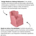 Ver imagem 4 de Poltrona Amamentação Cadeira Reforçada Balanço Lile Suede Rosê