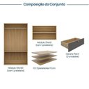 Ver imagem 4 de Guarda-Roupa 2 Módulos 2 Gavetas Frame CabeCasa MadeiraOriginals